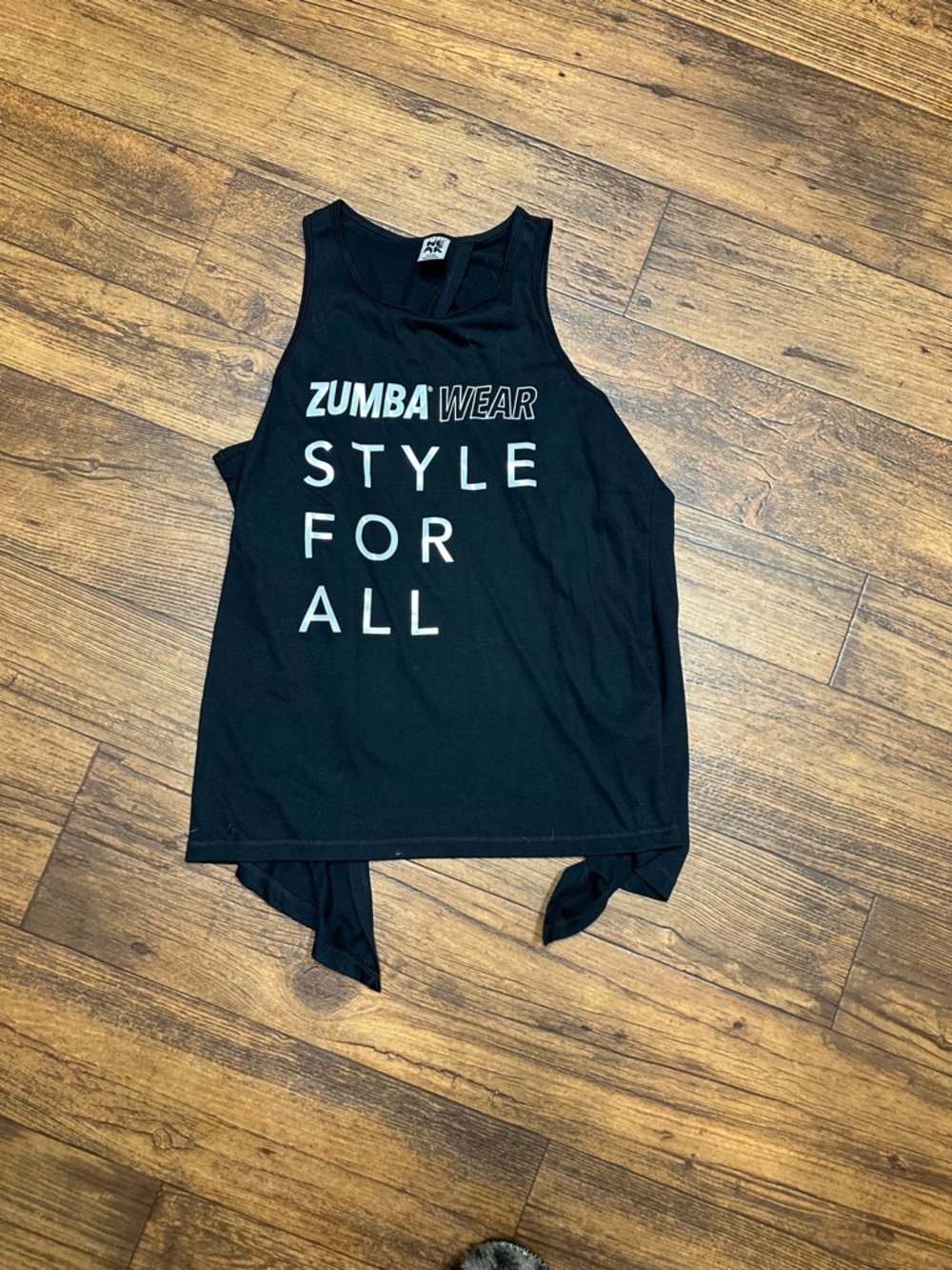 Zumba Fitness Black Tank Top with White Text
